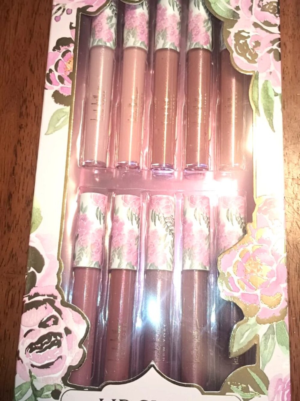 Nicole Miller Lip Gloss Collection, 10 Count (Pack of 1), Pink Nudes Glossy NEW